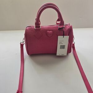 Betsey Johnson Summerween Skull Purse Hot Pink Hearts Barrel Bag XOJEAN